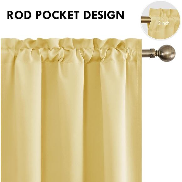 Blackout Curtains for Bedroom Rod Pocket 42 x 63” Each - Picture 3 of 5